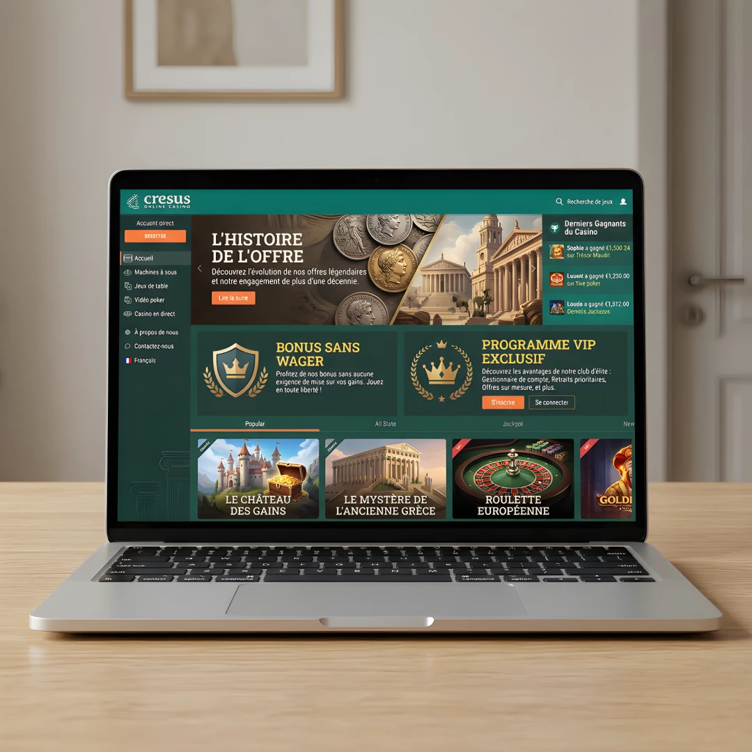 Casino Cresus France - historique de l'offre, bonus sans wager et programme VIP